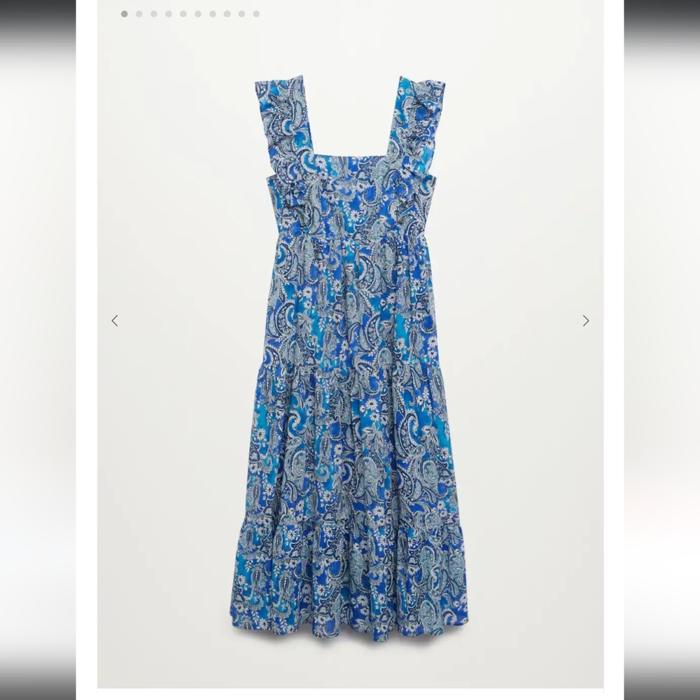 Mango paisley dress with ruffles size small 4 - Picture 4 of 8